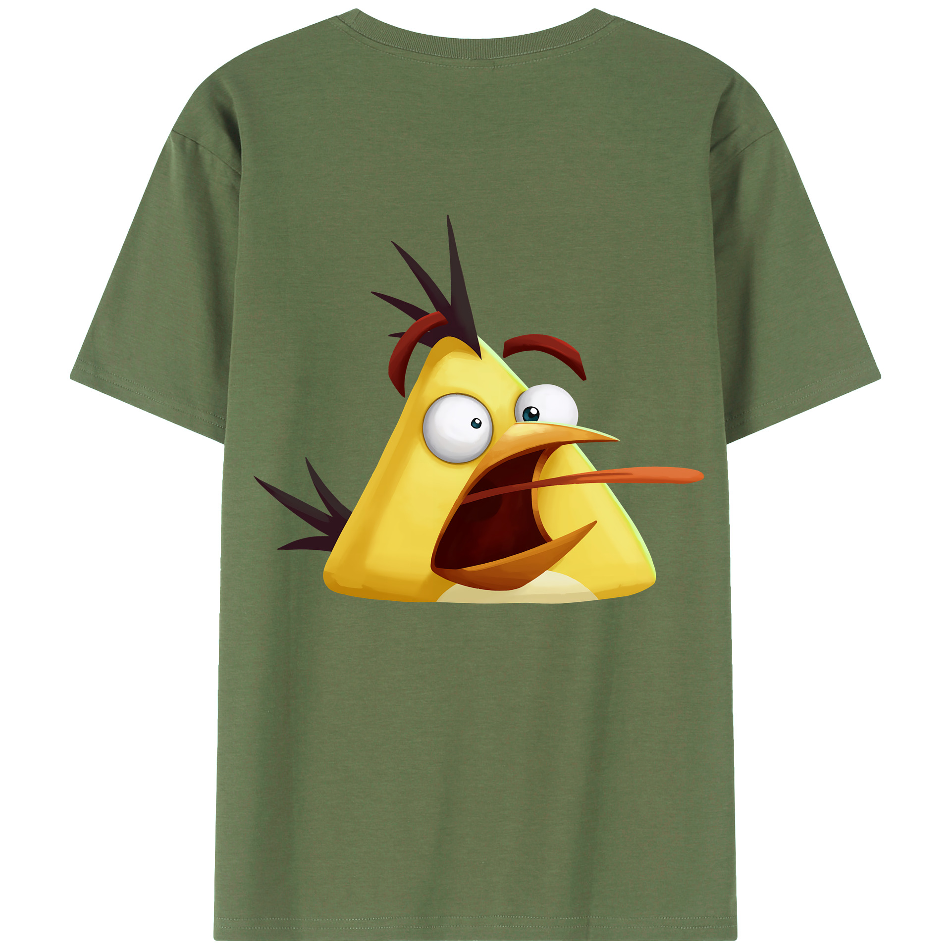 （画像用） Angry Birds アングリーバード 綿100％ メンズ半袖Tシャツ（バックプリント） 通気性